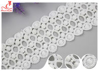 Circle Embroidery Water Soluble Lace With 100% Cotton / Ladder Lace Trim