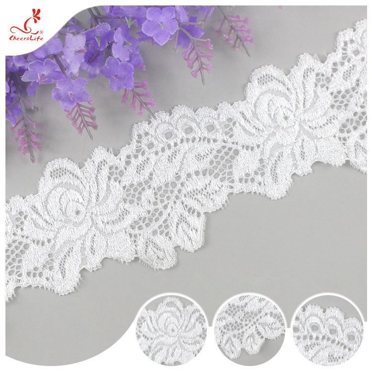 White Flower 2CM Water Soluble Lace Trim For Apparel , Handicraft