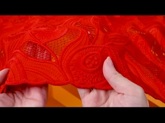 Décorer la dentelle 100 % polyester blanc broderie oeillet dentelle garniture