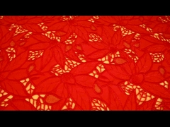 beau tissu de dentelle de tulle de broderie de guipure de feuille