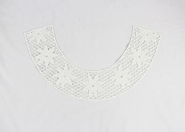 Water Soluble Lace Collar Applique With Milky Flower Hollow Dot Design For Neck