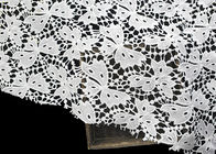 Floral Schiffli Guipure Water Soluble Lace Fabric With Poly Milky Silk By SGS