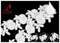 Embroidered Flower Guipure White Cotton Lace Ribbon For Fashion Clothes
