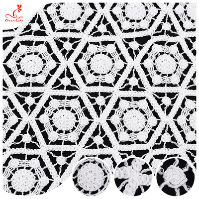Tissus en dentelle blanche de couleur guipure bordure cordons de dentelle tissus pour vêtements